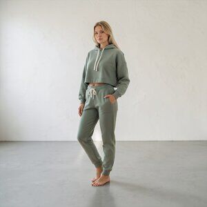 NEW Better Together 2PC Hoodie & Jogger Pant Athletic/Lounge Green Small